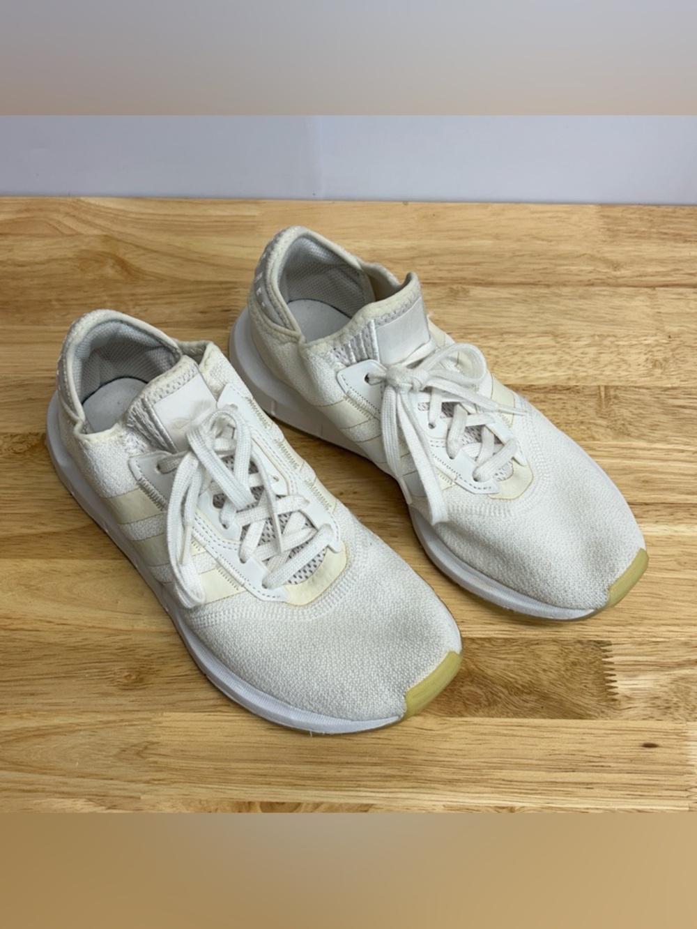 adidas Cream Knit Lace-Up Sneakers
